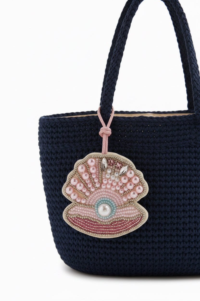 Beaded Shell Bag Charm