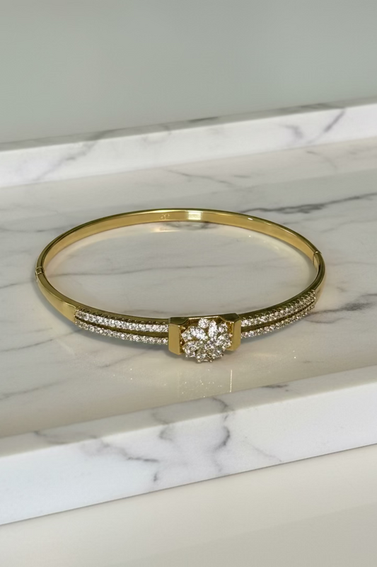 Golden Bloom Crystal Bangle