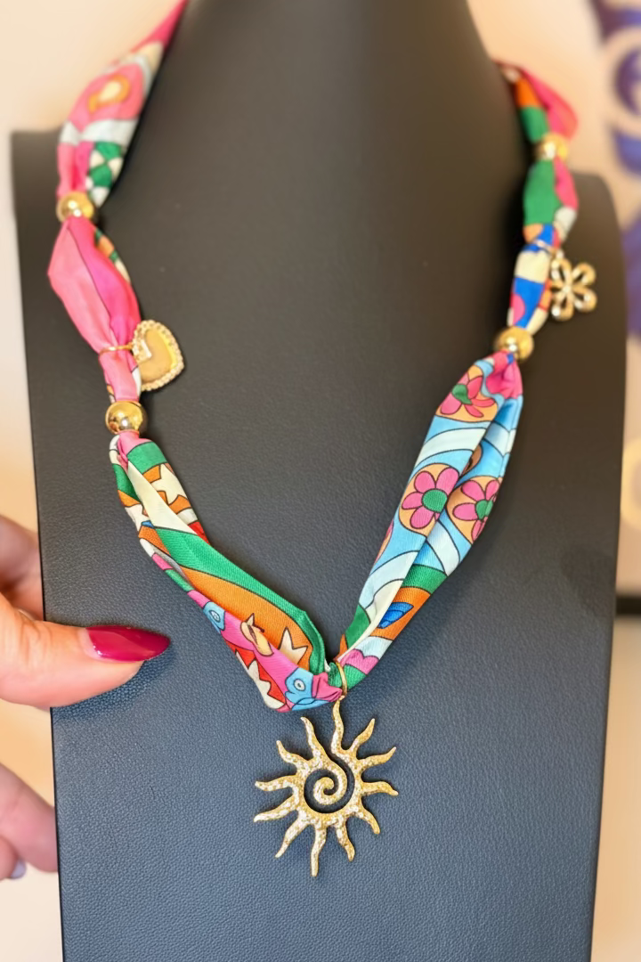 Sun Pendant Summer Necklace