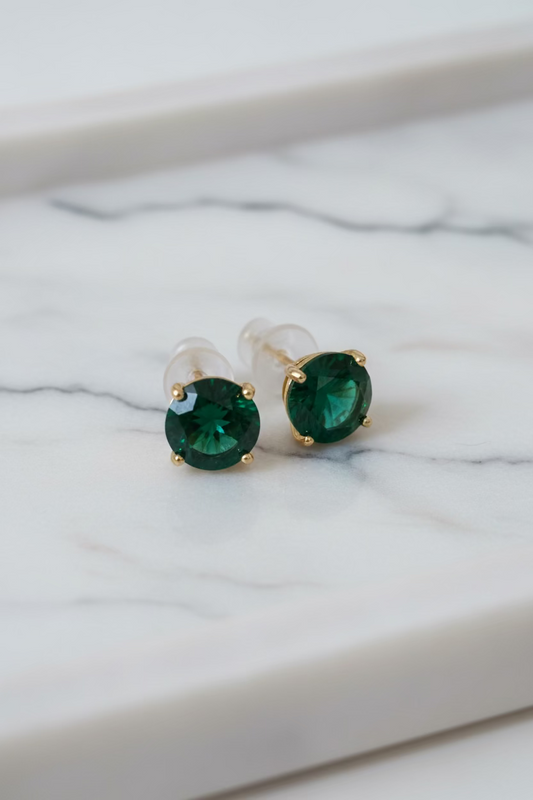 Emerald Green Studs