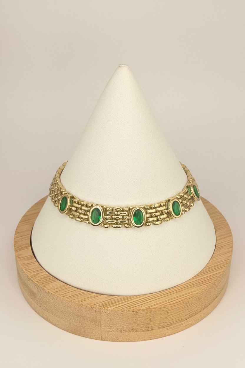 Emerald Green Stones Bracelet