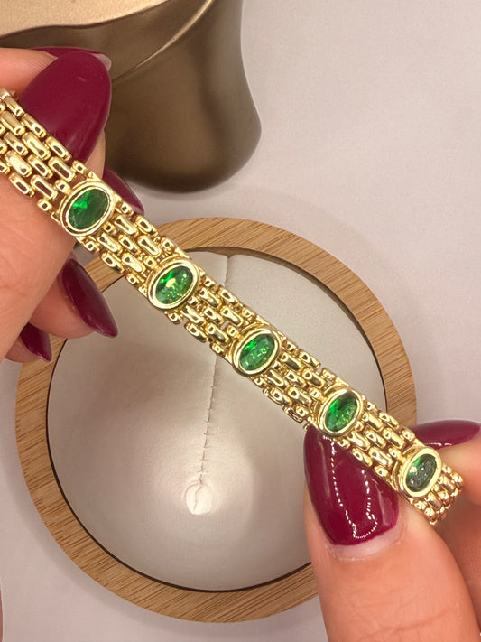 Emerald Green Stones Bracelet